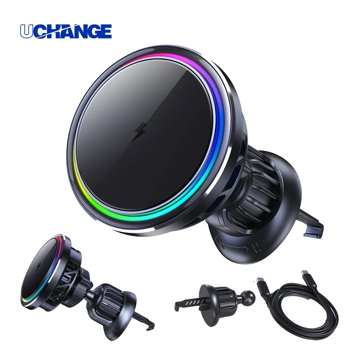 Qi2 MagSafe 15W Magnetic Car Wireless Charger with LED 1