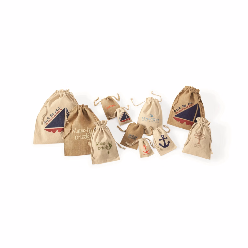 Canvas & Jute Drawstring Pouches
