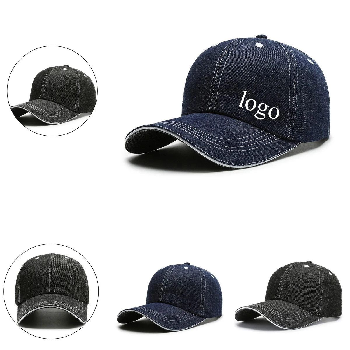 Structured Blank Denim Baseball Cap 1