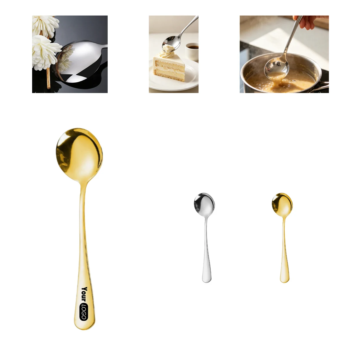 7.5 Inch Polished Stainless Steel Spoon 1