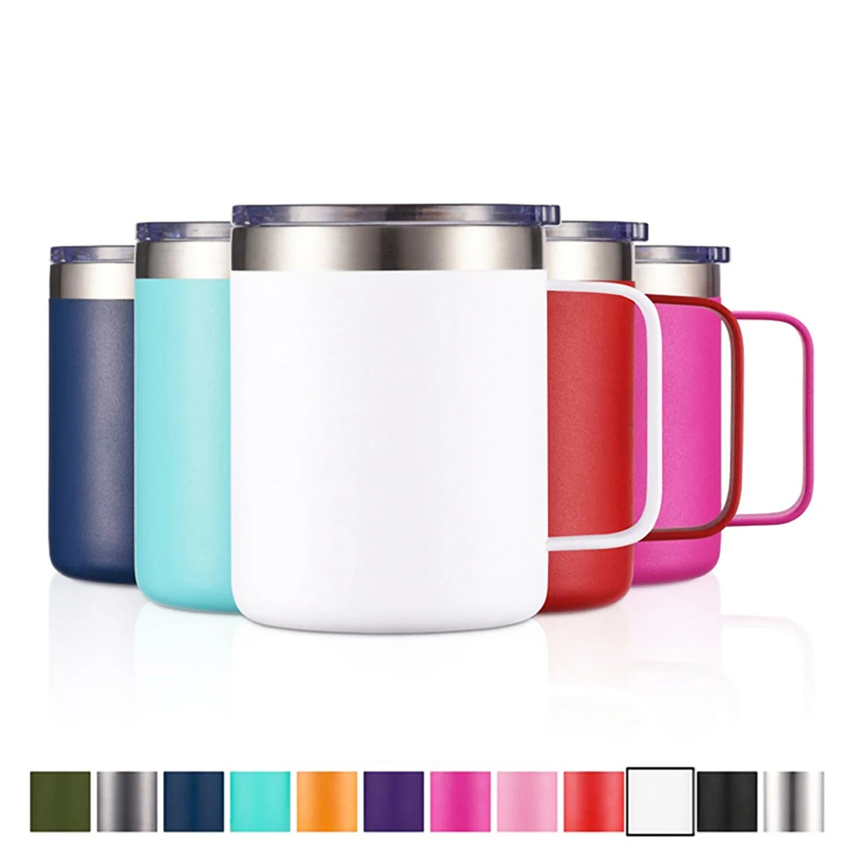 12 Oz. Reusable Stainless Steel Double Insulated Coffee Mug 1