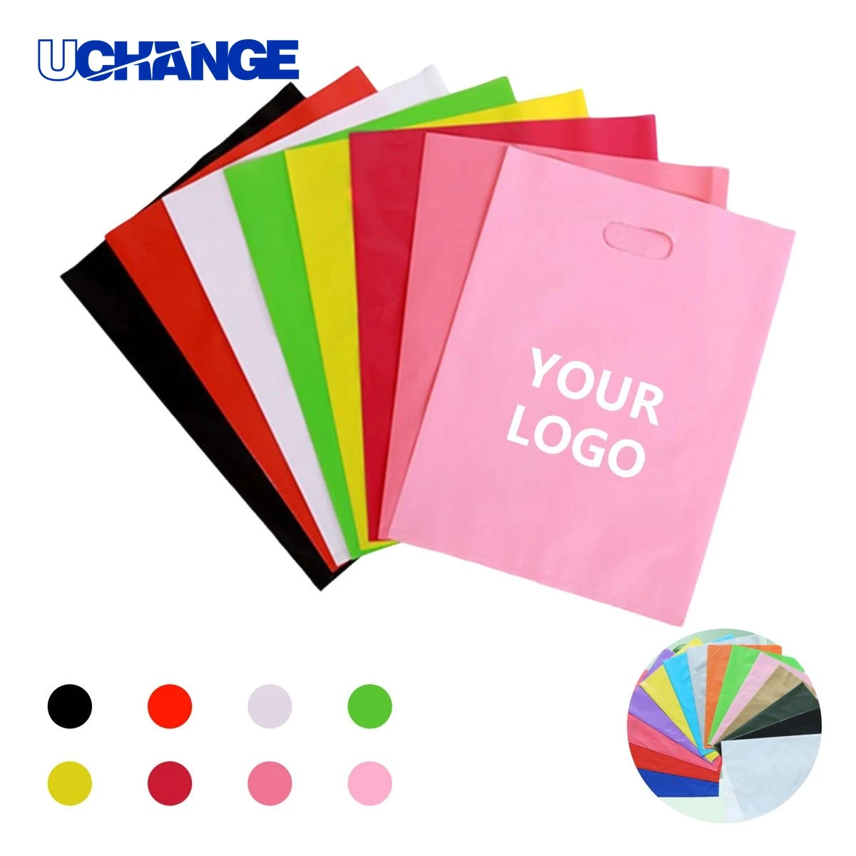 Polypropylene Die Cut Handle Retail Bag Packaging 13.8 x 9.8 Inches 1