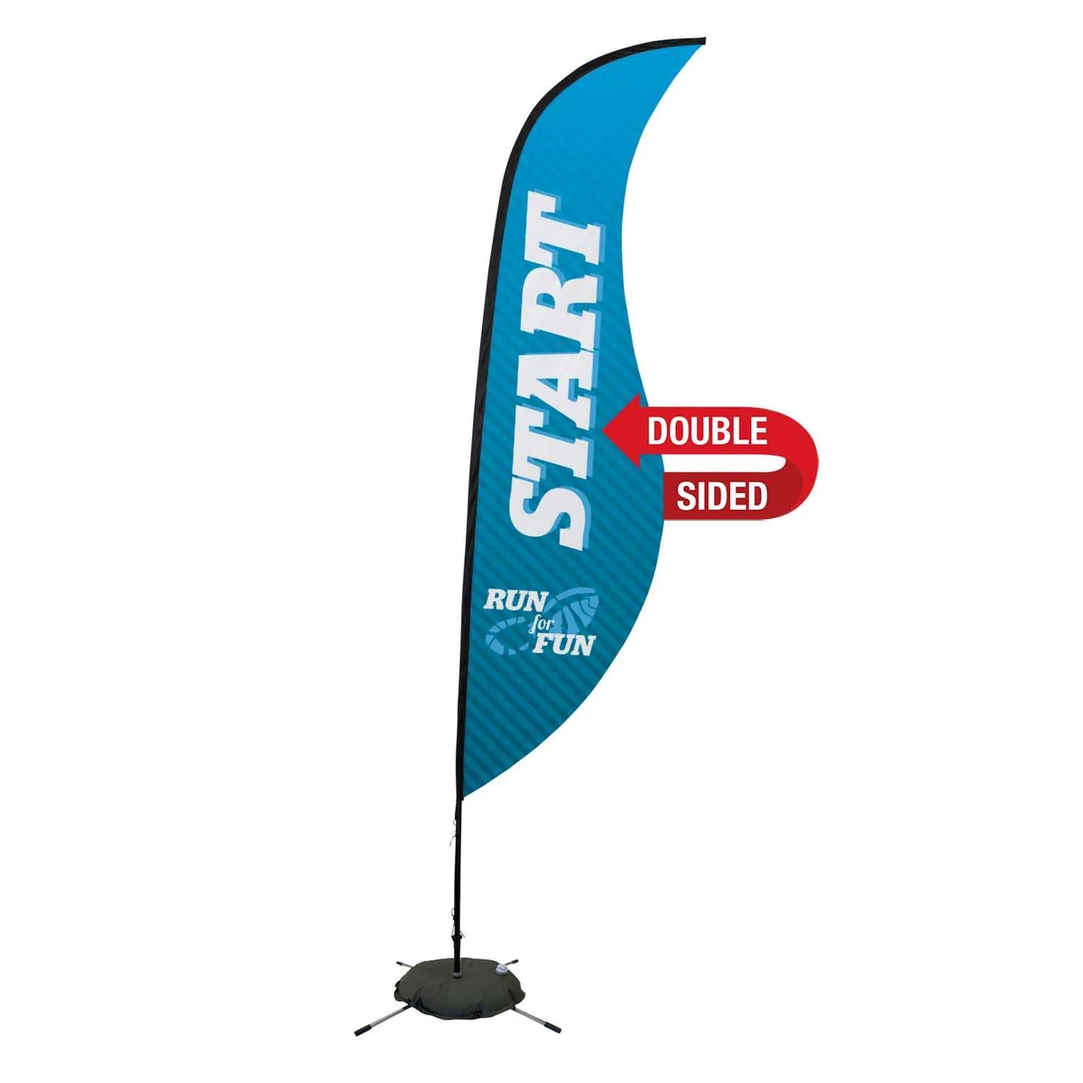 13' Premium Sabre Sail Sign Kit (Double-Sided with Scissor Base) 1