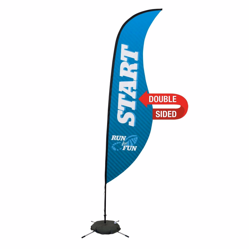 13' Premium Sabre Sail Sign Kit (Double-Sided with Scissor Base)