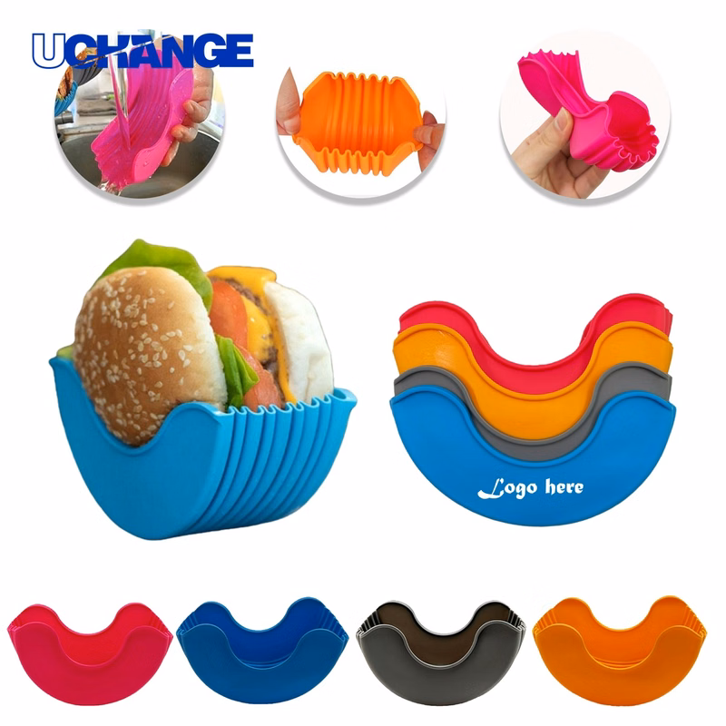 Silicone Hamburger Holder Clip Container