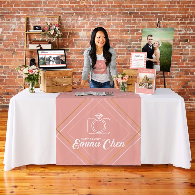 Custom 24"Wide Dye Sublimated Satin Table Runner