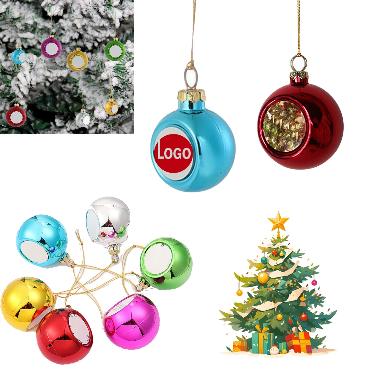 Shatter-Resistant Holiday Ornament Ball with Custom Insert 1