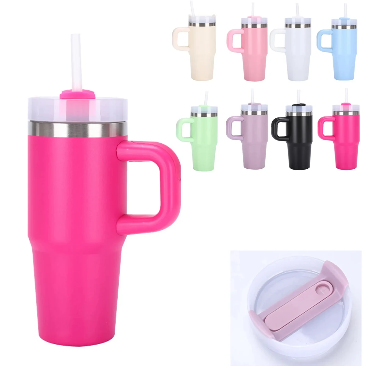 14 Oz Tumbler with Handle and Straw 1