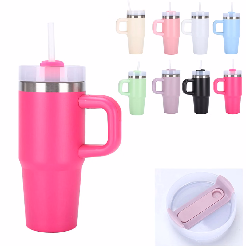 14 Oz Tumbler with Handle and Straw
