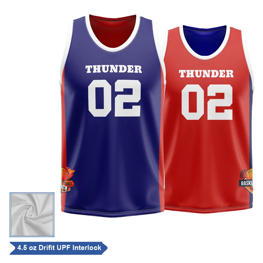 Sublimation UPF DriFit Reversible Basketball Jersey - Men Women Kids 1