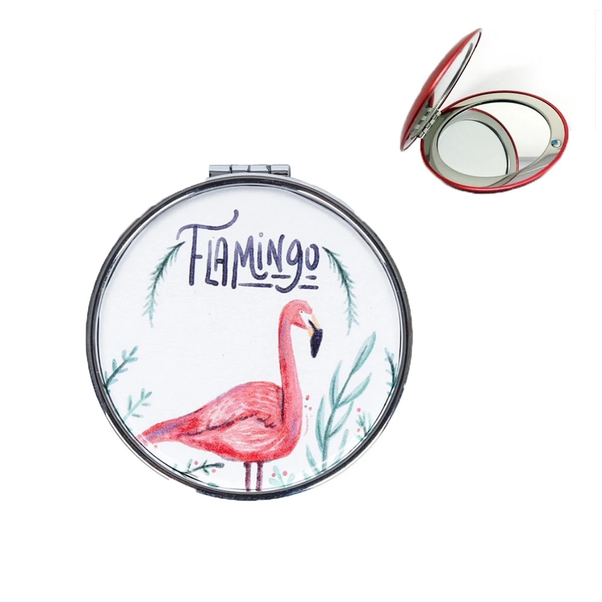 MOQ 100PCS Full Color Flip Round Mirror 1