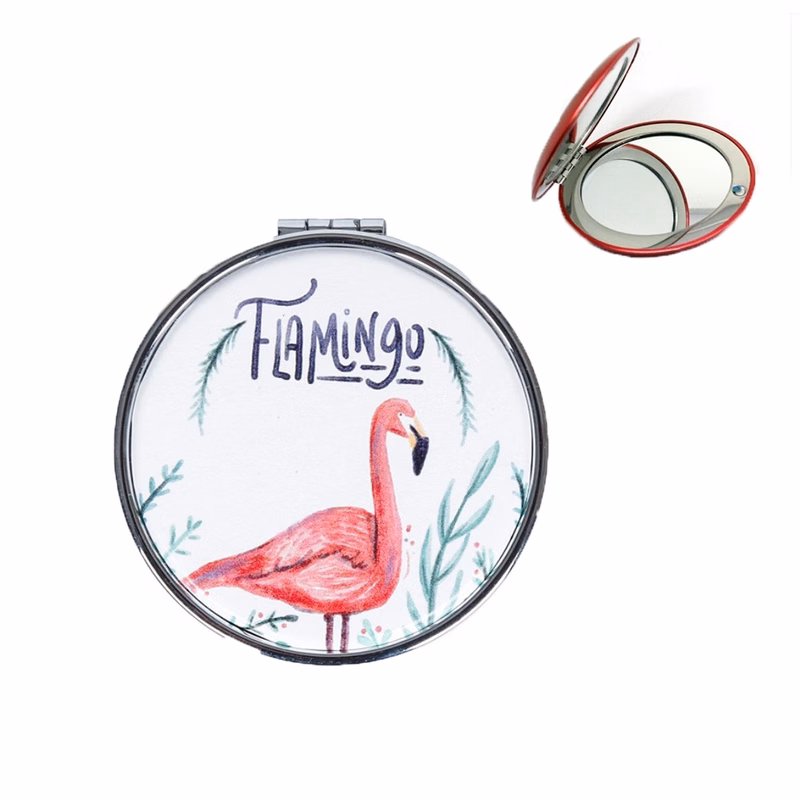 MOQ 100PCS Full Color Flip Round Mirror