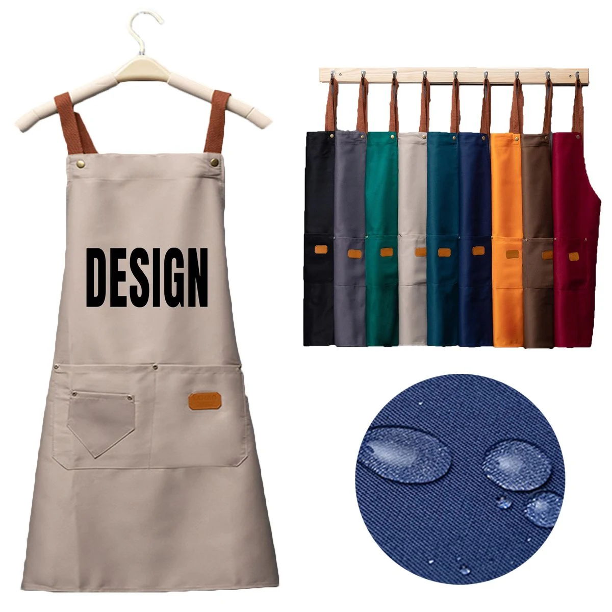 Kitchen Neck Hanging Apron With Pockets 1
