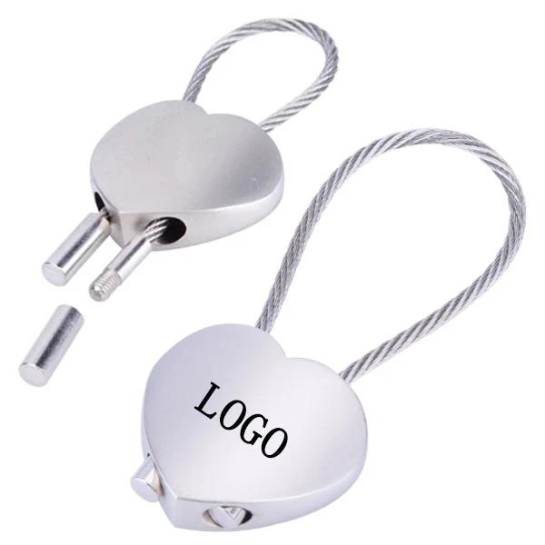 Heart shaped Wire Lock Keyring 1