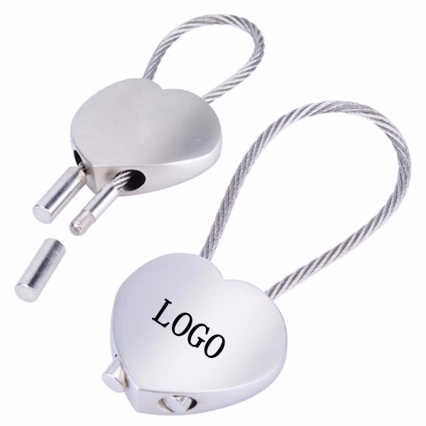 Heart shaped Wire Lock Keyring