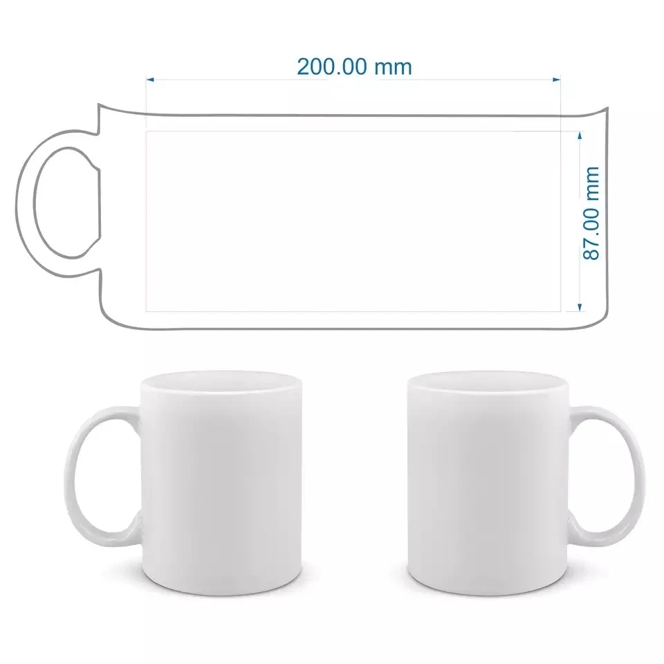 12oz White Glossy Classical Ceramic Mug 1