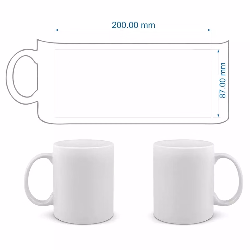 12oz White Glossy Classical Ceramic Mug
