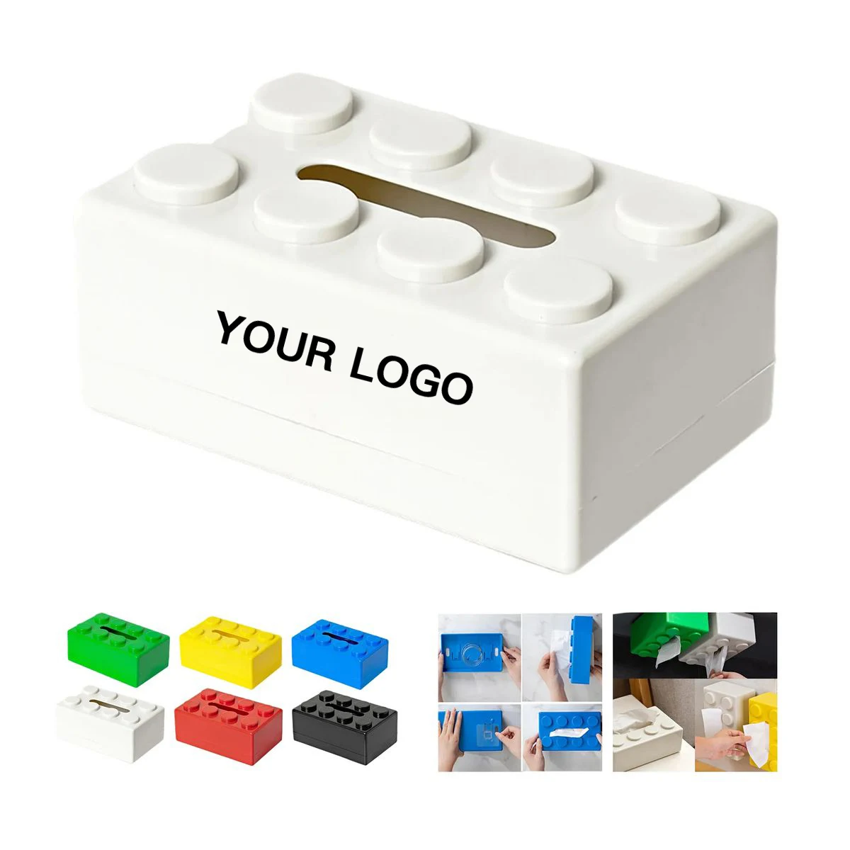 Plastic Tissue Box with Spring Base and Wide Opening 1