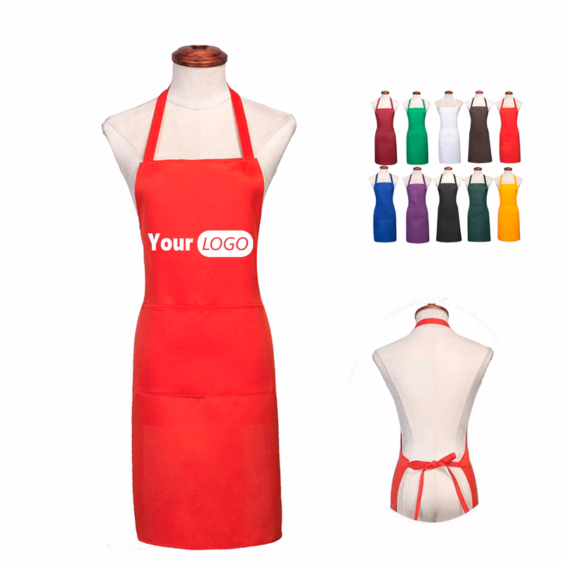 Large-sized Kitchen Neck-Style Apron With Pockets
