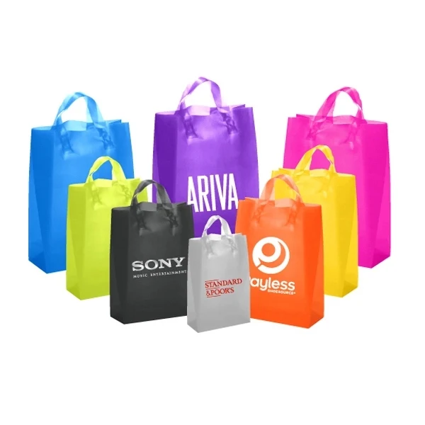Coloured Frosted Soft Loops Tote Bags 1