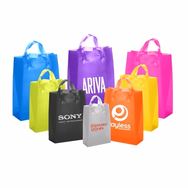 Coloured Frosted Soft Loops Tote Bags