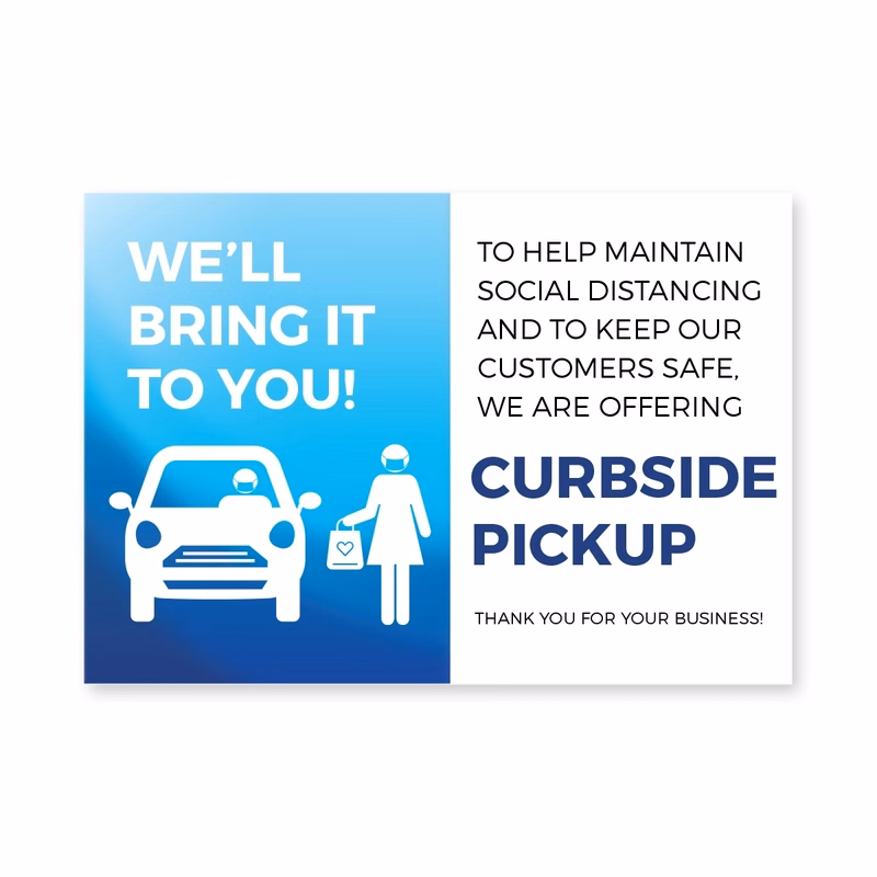 Curbside Pick Up Postcards, Multiple colors, Size 4" x 6"