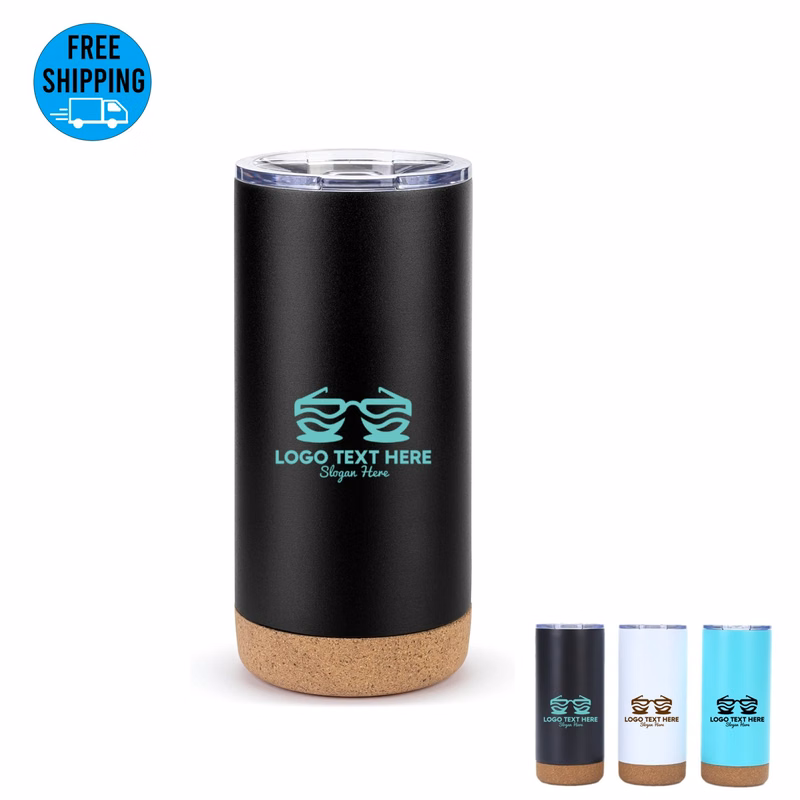 16oz Vacuum Tumbler with Cork Bottom