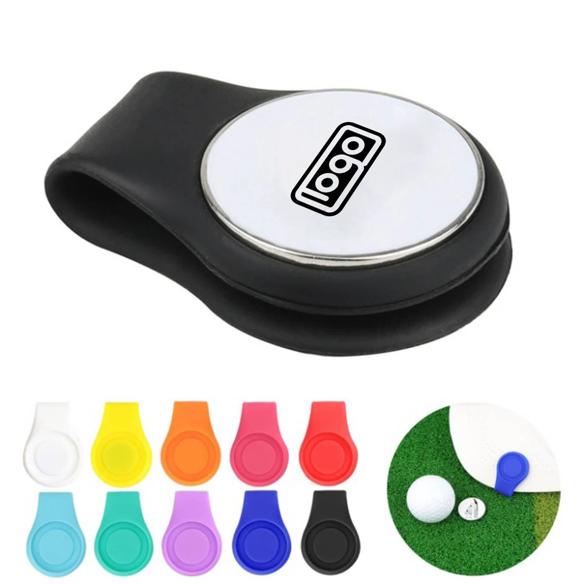 Silicone Golf Ball Marker Hat Clip Strong Magnetic 1