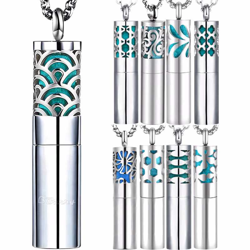 Cylinder Pendant Aromatherapy Necklace