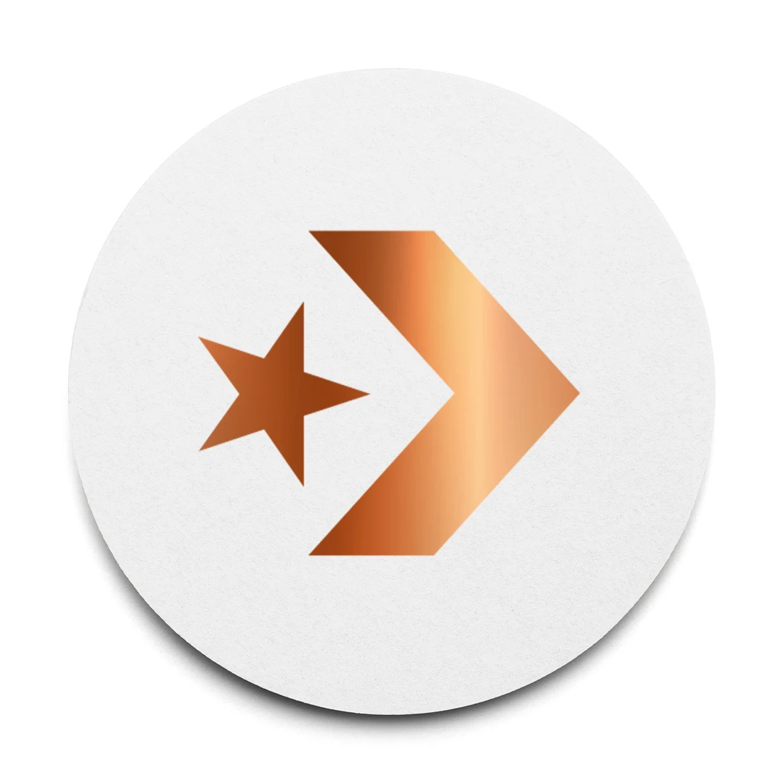 40 pt. Pulpboard Coaster, 3.5" Round, Foil Stamped 1
