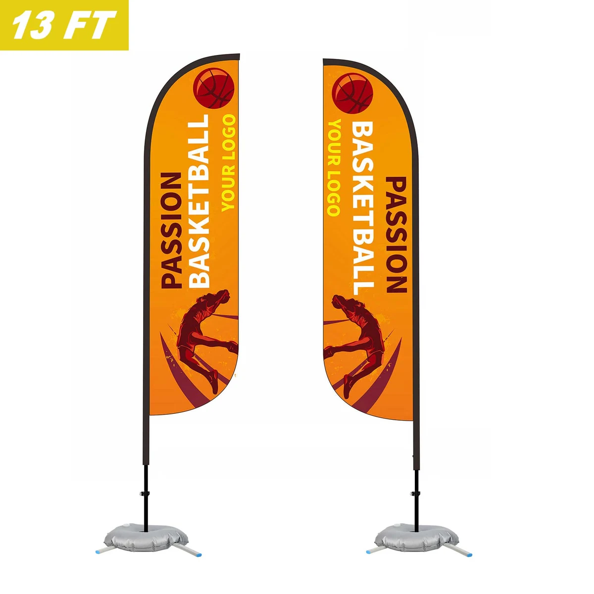 13' Custom Feather Flag Kit- Double Sided W/ Cross Base 1