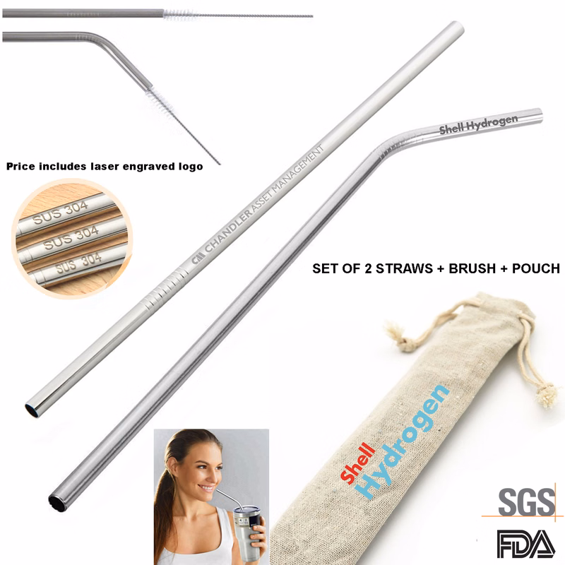 Stainless Steel Straw Set with Optional Brush & Pouch