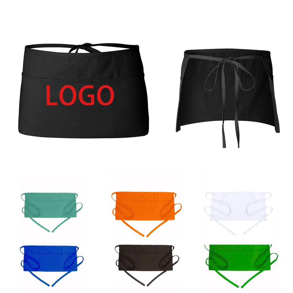Short custom-made 3-pocket apron 1