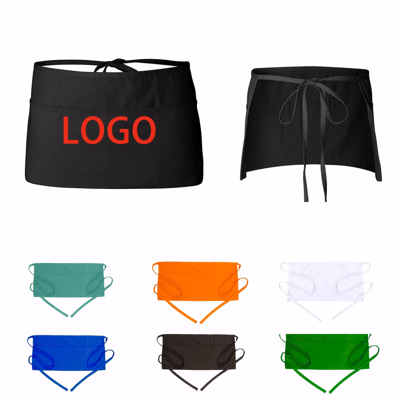 Short custom-made 3-pocket apron
