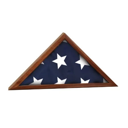 16 1/4" x 8 1/4" Walnut Genuine Flag Display Case 1