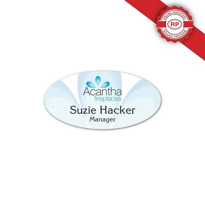 Full Color Name Badge w/ Personalization (1.5"X3") Oval 1