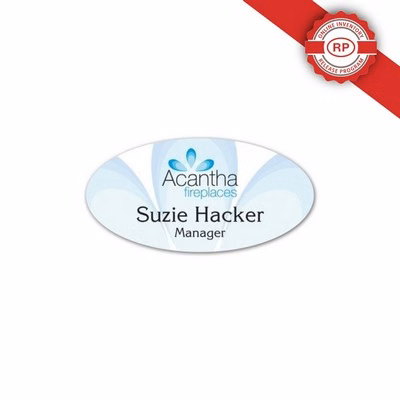 Full Color Name Badge w/ Personalization (1.5"X3") Oval