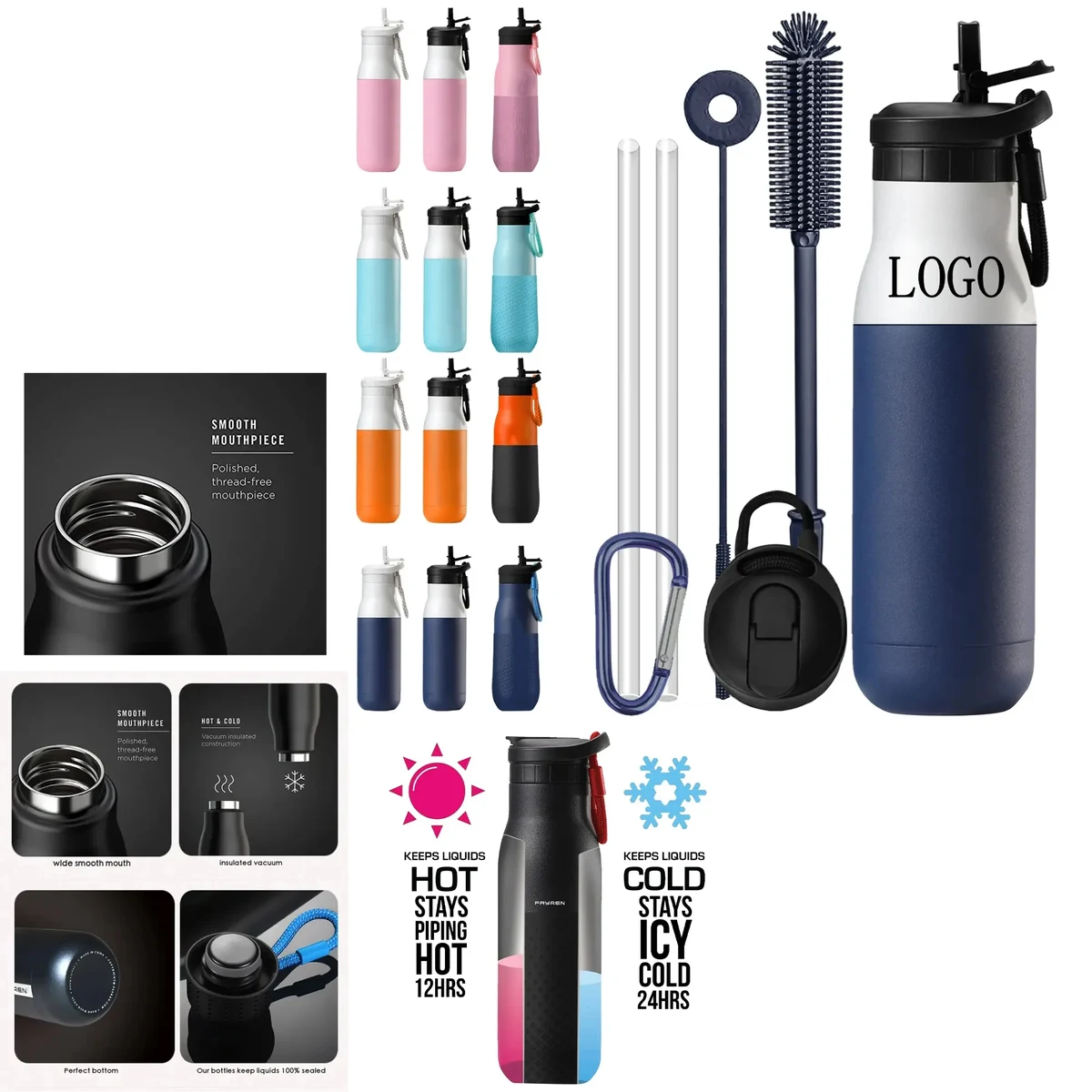 12Oz Stainless Steel Double Layer Leakproof Sports Thermos 1