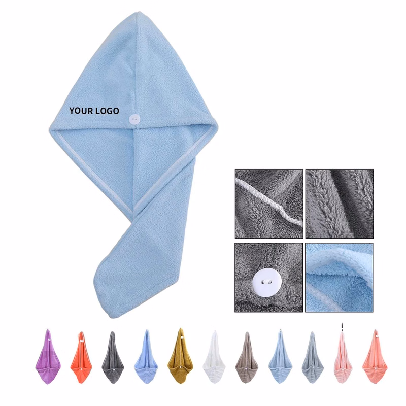 Absorbent Coral Fleece Hair Wrap Cap