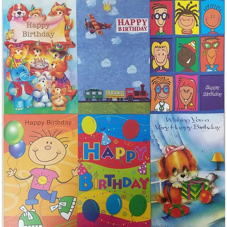 Kids' Birthday Cards - Assorted 5"x7.75" 1