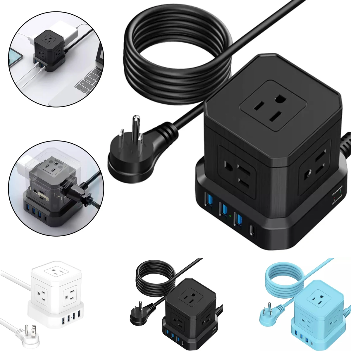 Power Strip with 5 Outlets 4 USB Ports 1