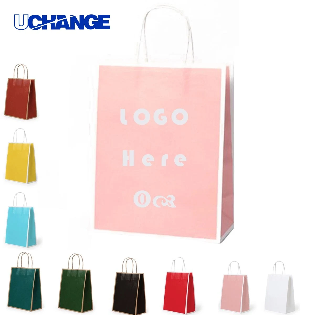 Colorful Handle Kraft Bag Container 1