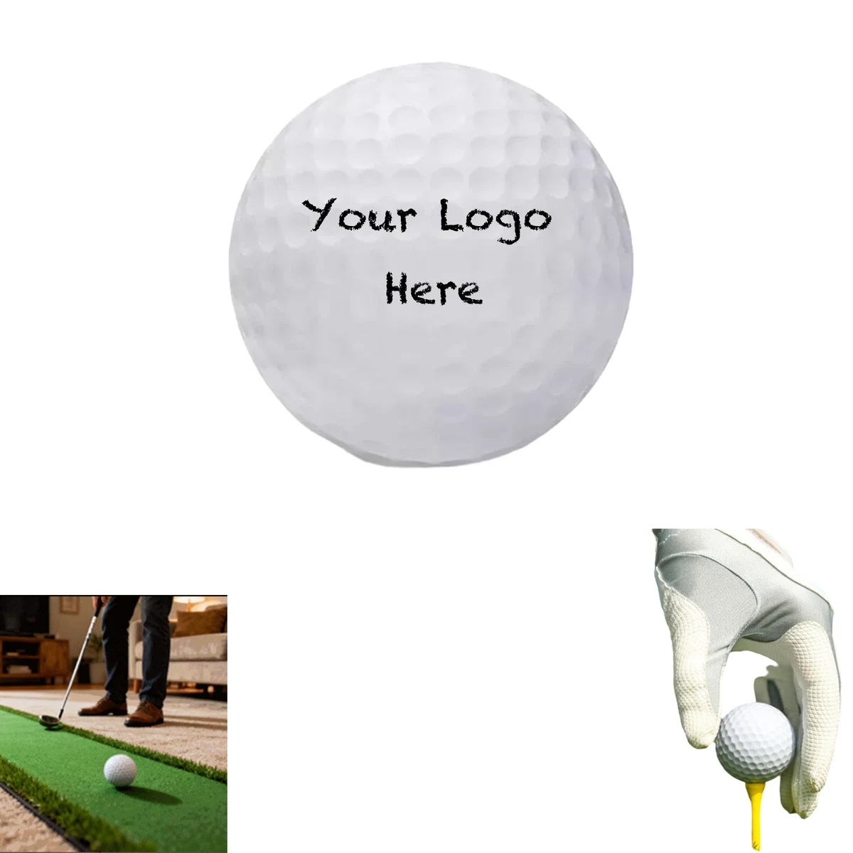 Two-Layer Putter Practice Ball With Customizable Logo 1