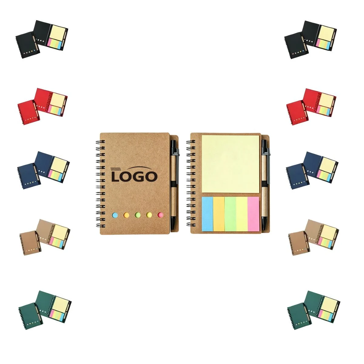 A6 Spiral Lined Notepad With Sticky Notes And Pen 1