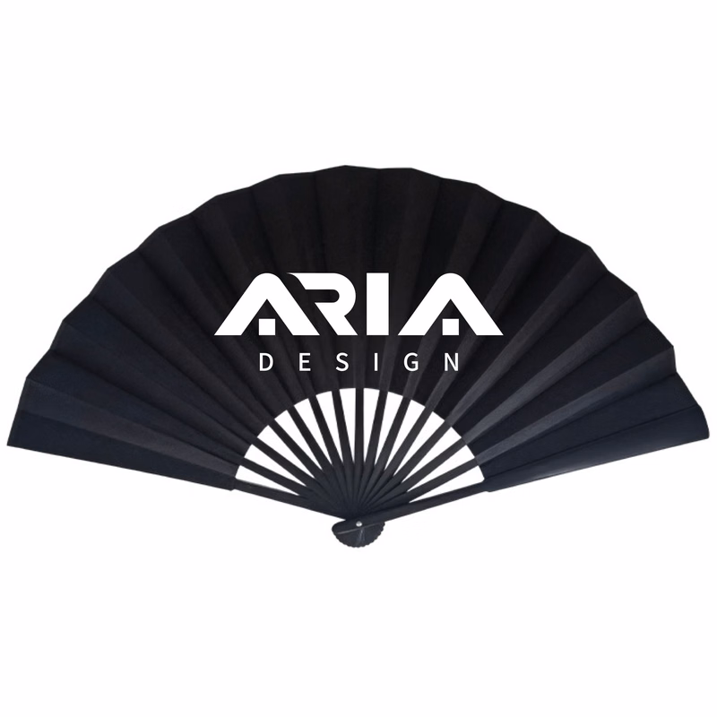 9'' Handheld Bamboo Paper Folding Fan