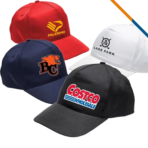 Custom Cotton Baseball Caps with Curved Visor — 5 Panel Structured Sports Promotional Cap 1