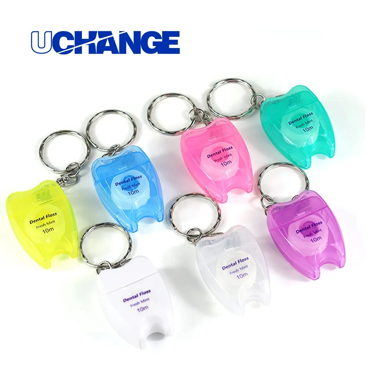 Tooth-Shaped Dental Floss Keychain, 10m Mint 1