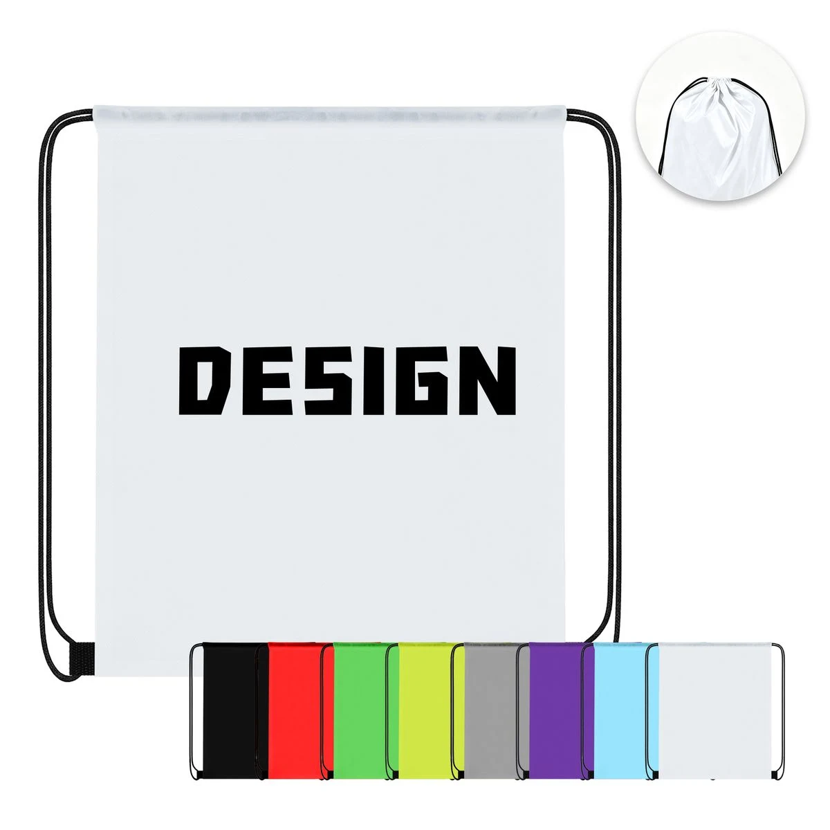 Polyester Drawstring Backpack Sport Gym Sack Bag 1