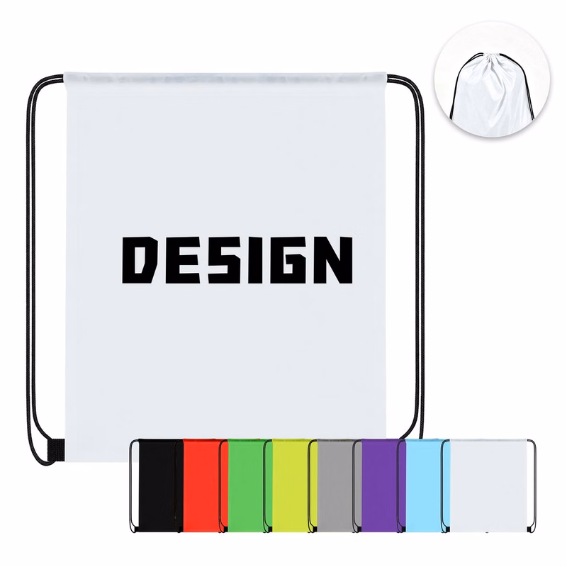 Polyester Drawstring Backpack Sport Gym Sack Bag