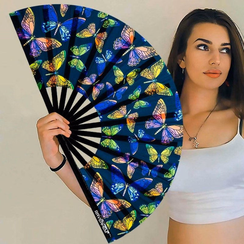 HoloGlow Folding Rave Fan
